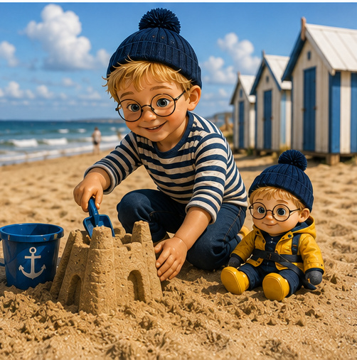 Le P'tit Breizh et sa peluche à la plage