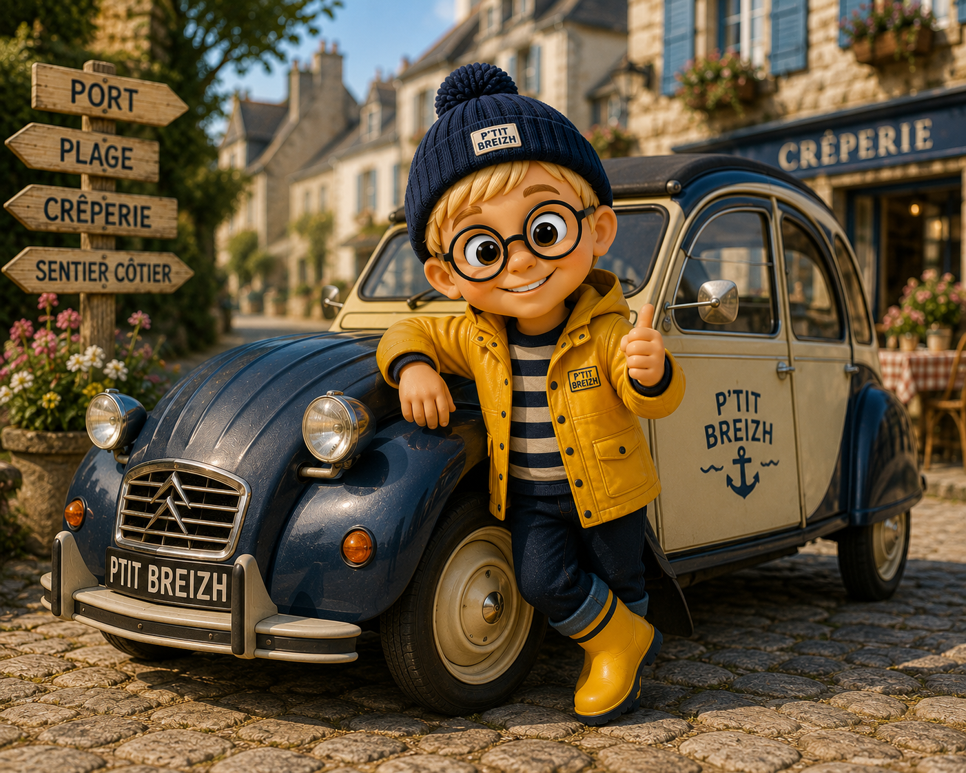 Le P'tit Breizh avec une 2CV